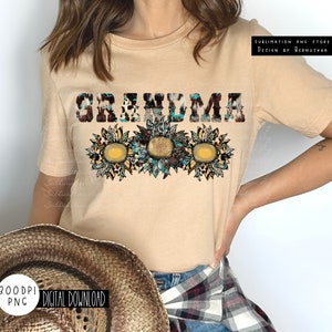 Western Grandma Png, Country Grandma Png, Cowhide Leopard Grandma