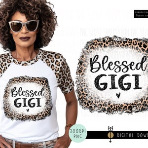Gesegneter Gigi Png Sublimationsdesign-Download, gesegneter Gigi Leoapard Hintergrund Png-Datei für Sublimation, Muttertagssublimations-Download