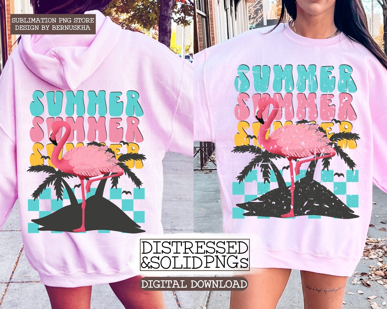Summer Vintage Beach Retro Penguin Sublimation Png