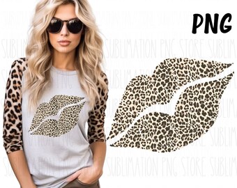 Cheetah Print Lips PNG Retro PNG Design Sublimation Instant Digital ...