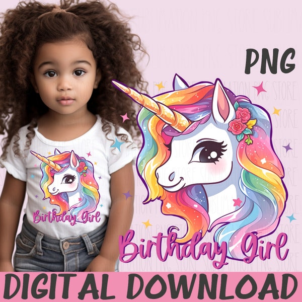 Birthday Unicorn Png, Unicorn Sublimation Png Design, Birthday Girl Png, Unicorn Png, Digital Download