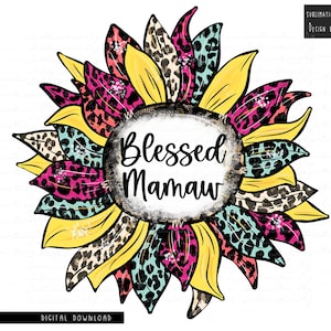 Téléchargement de conception de sublimation de tournesol béni mamaaw, téléchargement de Png de tournesol, conception de sublimation de Png de béni mama, sublimation de fête des mères