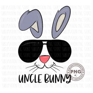 Uncle Png Sublimation Design Easter Uncle Bunny Digital Download