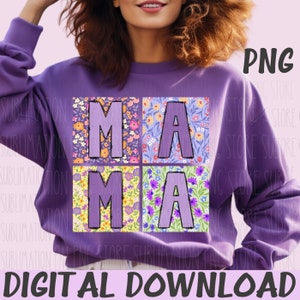 Floral Mama Png Sublimation Design Boho Mama Fête des Mères Png Téléchargement numérique