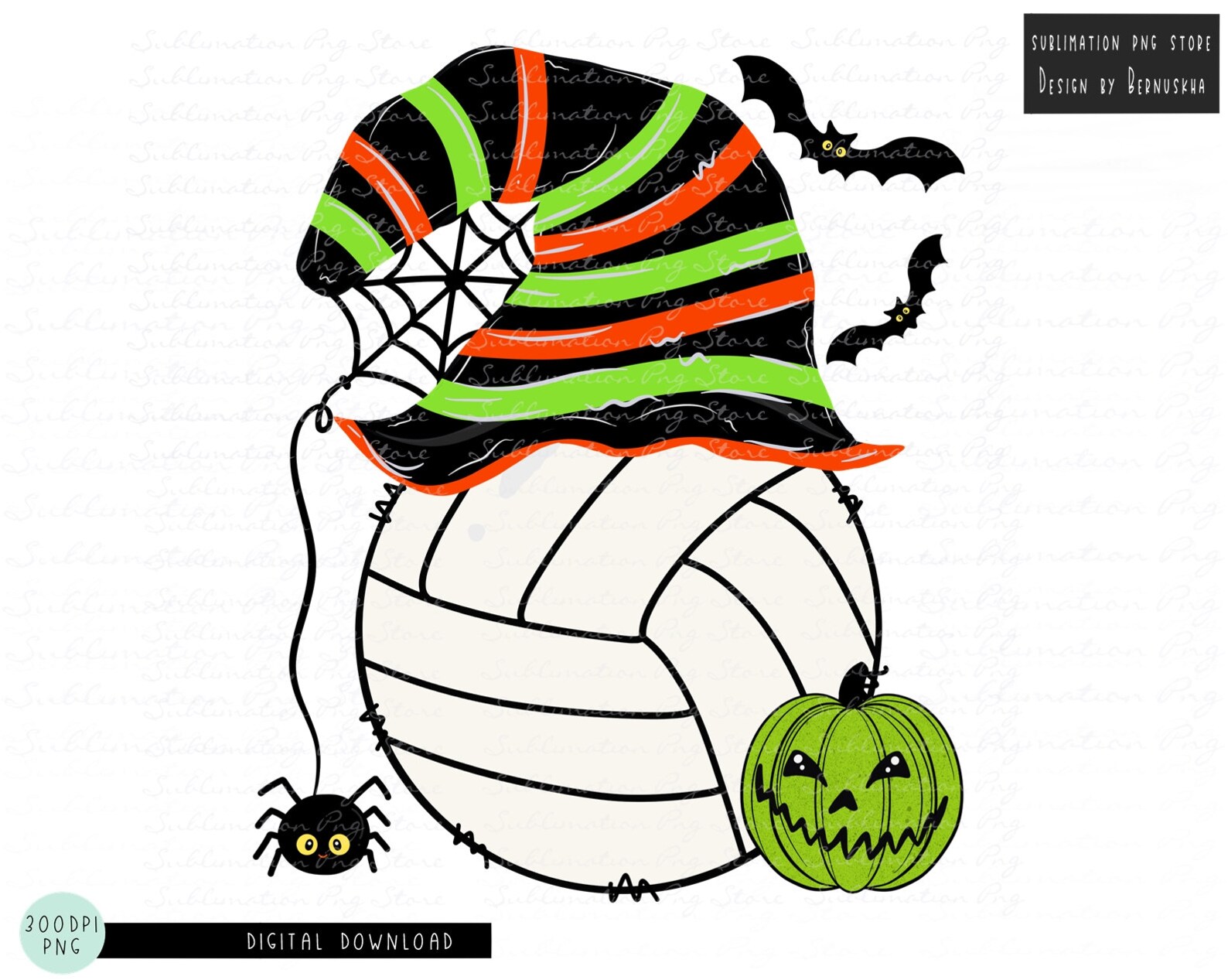 Volleyball Halloween Png Sublimation Design Digital Download Etsy
