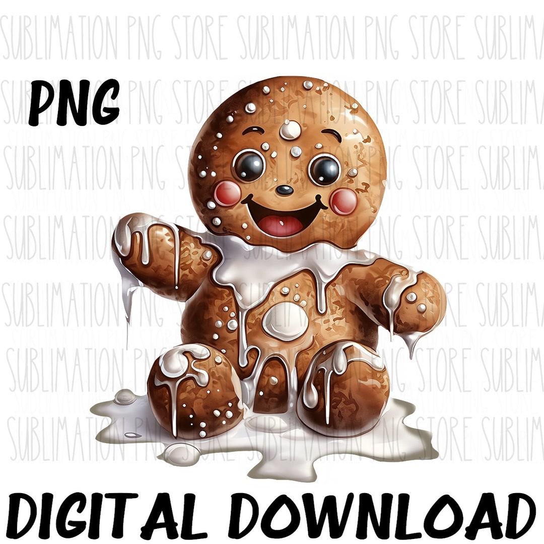Cute Gingerbread Png Sublimation Design, Gingerbread Man Png Digital ...
