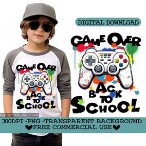 Game Over Back To School Png, Schule Sublimationsdesign Download, Erster Schultag Png, Game Over