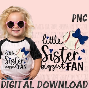 Baseball Png Sublimation Design Téléchargement, Baseball Petite Soeur Plus Grand Fan Png Sublimation Design Téléchargement, Sister Baseball HeartPng