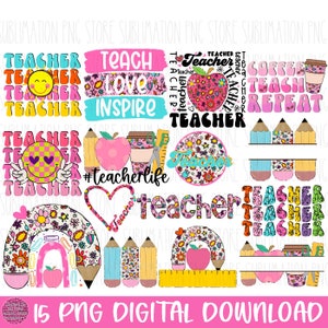 Teacher Sublimation Png, Teacher Bundle, Teacher Sublimation Design Download, Back To School Png, Teacher Shirt Png Design, Digital Download