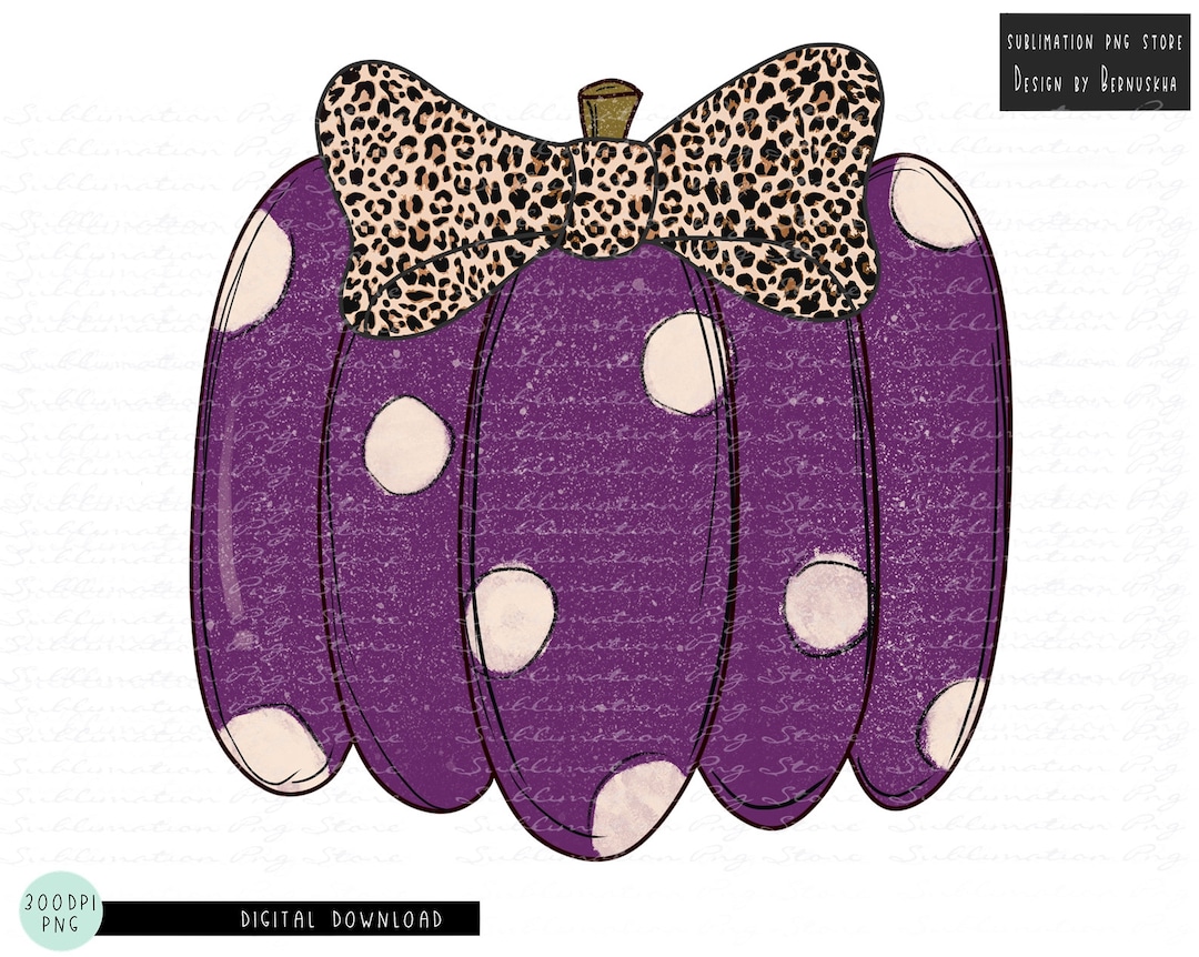Pumpkin Png Sublimation Design Digital Download, Pumpkin With Leopard