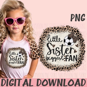 Léopard football Png sublimation conception petite soeur plus grand fan Png téléchargement numérique