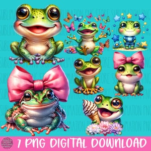 Grenouille mignonne Clipart grenouille Png Design en sublimation téléchargement numérique