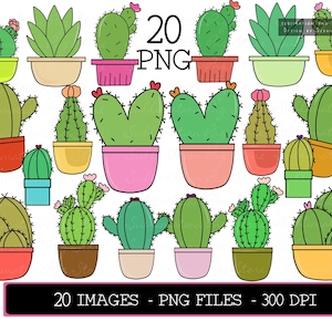 Imágenes prediseñadas de cactus lindos, paquete de cactus, imágenes prediseñadas de cactus, imágenes prediseñadas de suculentas, imágenes prediseñadas de cactus, cactus, plantas, sublimación de cactus