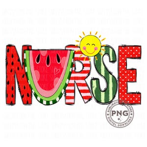 Nurse Png Sublimation Design Summer Nurse Watermelon Png Digital Download
