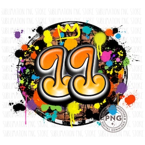 11º Aniversário Png Graffiti Aniversário Sublimação Design Download
