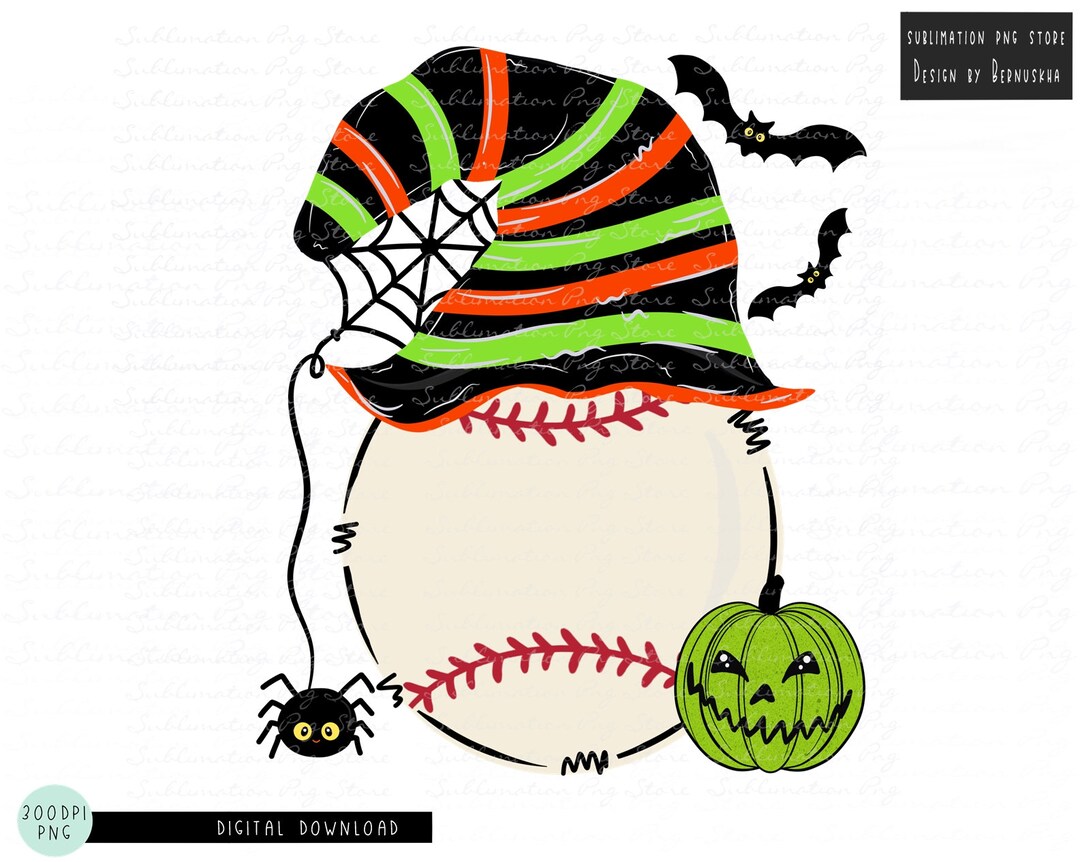 Baseball Halloween Png Sublimation Design Digital Download Etsy