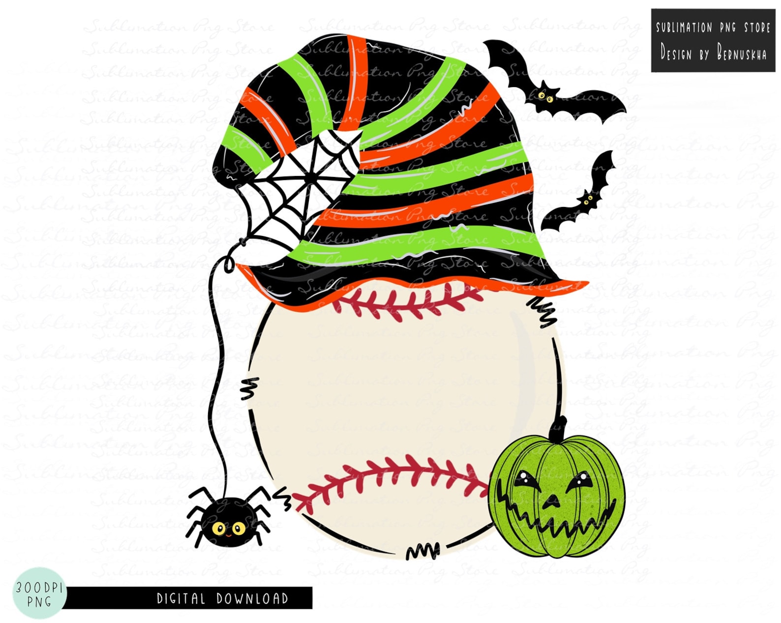 Baseball Halloween Png Sublimation Design Digital Download Etsy