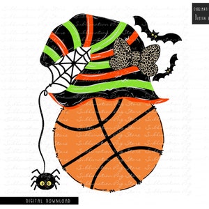 Téléchargement numérique de conception de sublimation de Png de basket-ball, basket-ball d'Halloween Png, conception de Png d'Halloween pour enfants, Png de basket-ball