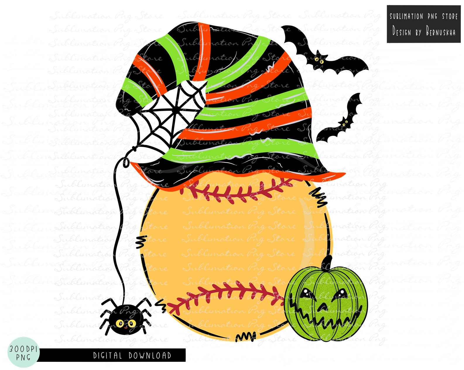 Softball Halloween Png Sublimation Design Digital Download Etsy