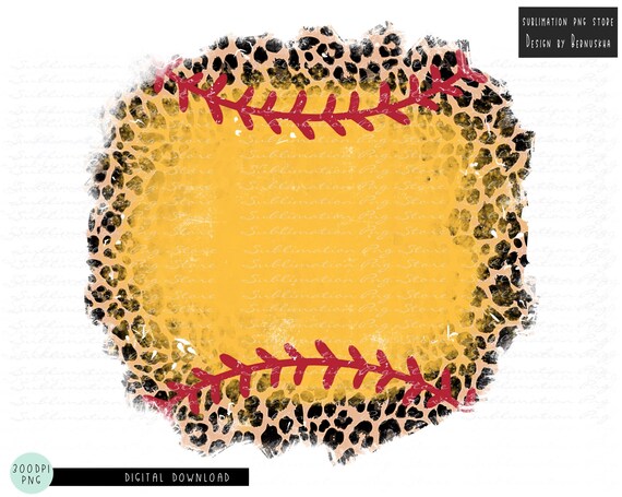 Distressed Leopard Softball Background Sublimation Design | Etsy