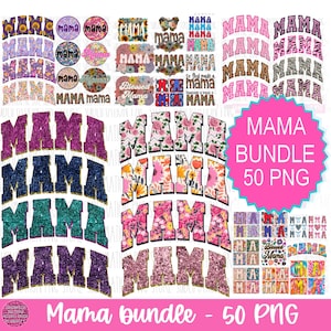 Paquete de mamá Png Diseño de sublimación Día de la madre Png Mamá Png Descarga digital