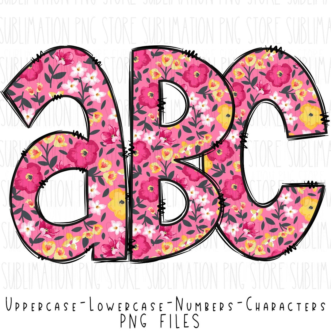 Floral Alphabet Letters Png Summer Spring Letter Sublimation Digital ...