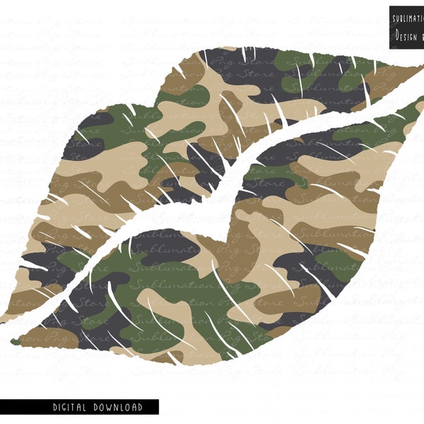 Lips Sublimation Designs Downloads, Camouflage Lips Sublimation Download, Camo Lips Png, Lips Png File For Sublimation, Digital File