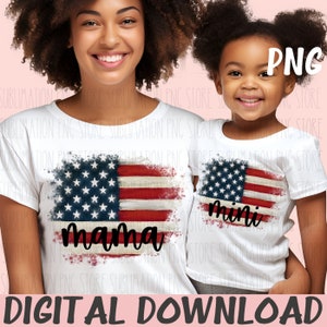 Mama Mini 4 de julho Png Sublimação Design Bandeira Americana Png Download Digital
