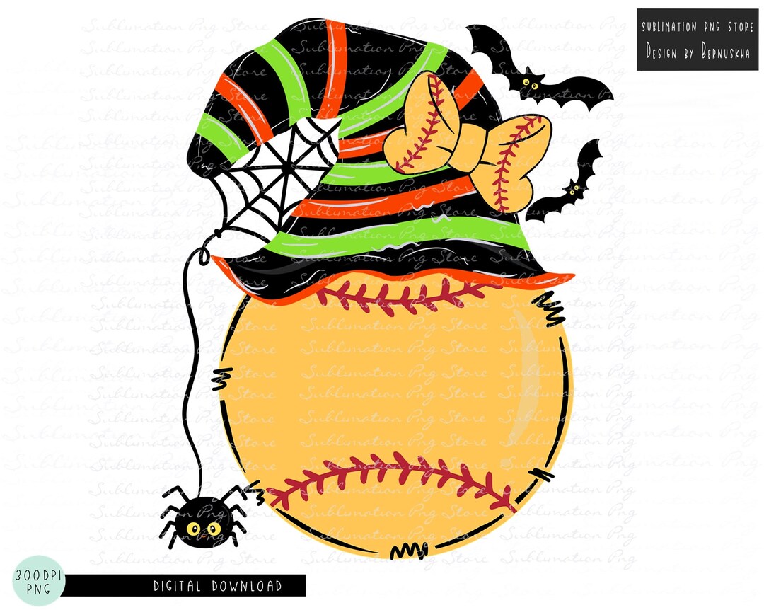 Softball Halloween Png Sublimation Design Digital Download Etsy
