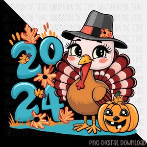 Thanksgiving 2024 Turkey Png Fall Autumn Pumpkinsublimation Design