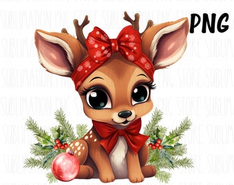 Christmas Reindeer Png Sublimation Design, Christmas Deer Png Digital Download