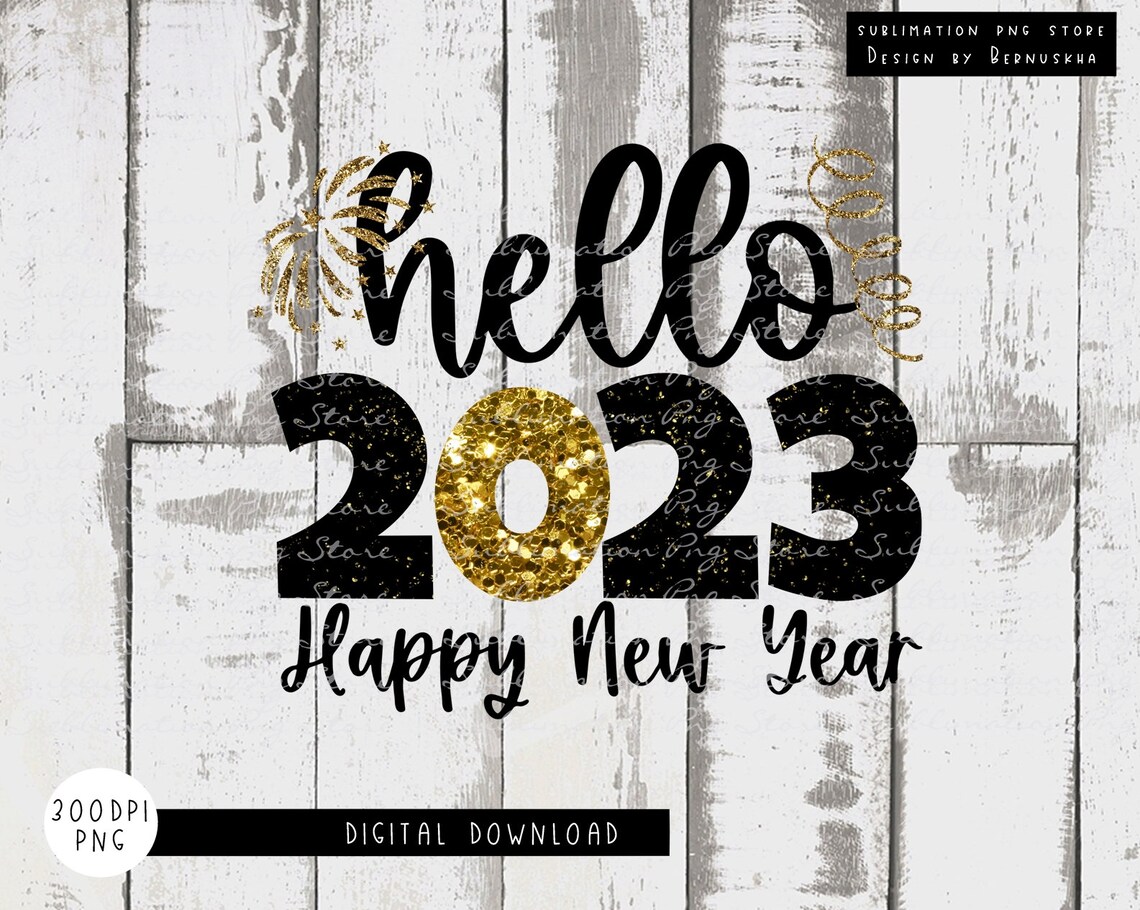 Hello 2023 Png Sublimation Design Happy New Year Png - Etsy Hong Kong