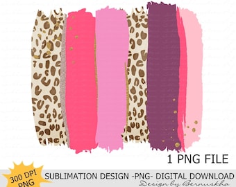 Pink Mint Leopard Brush Strokes Background Sublimation Design - Etsy
