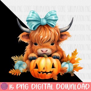 Highland Cow Clipart Png Fall Clip Art Halloween Baby Highland Cow Png ...