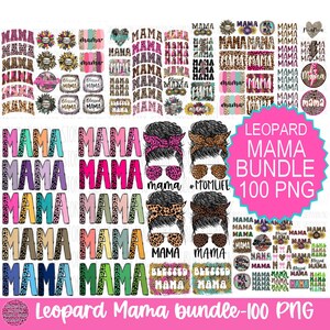 Leopard Mama Bundle Png Sublimation Design Digital Download