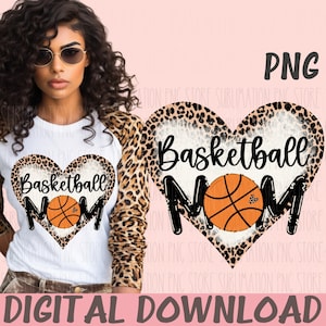 Maman de basket-ball Png sublimation Design basket-ball léopard téléchargement numérique