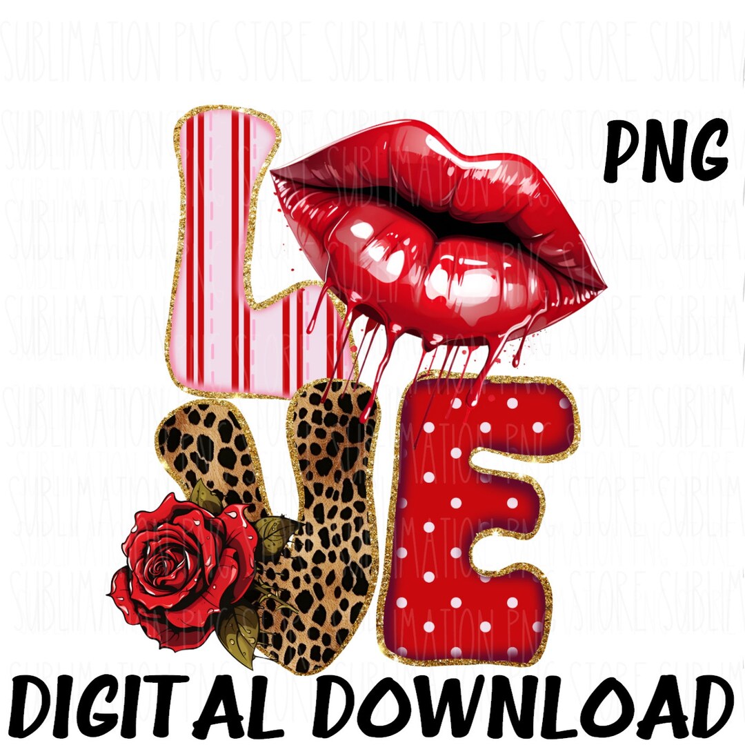 Leopard Love Png Sublimation Design Valentine's Day Png Digital ...