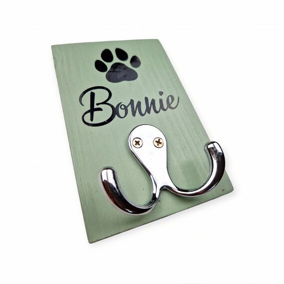 Personalised Lead Hanger, Dog Lead Hook, Handmade Rustic Dog Lead