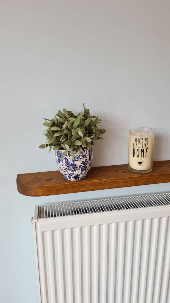 Rustic Floating Wooden Shelf Radiator Shelf Rounded Edges Etsy UK