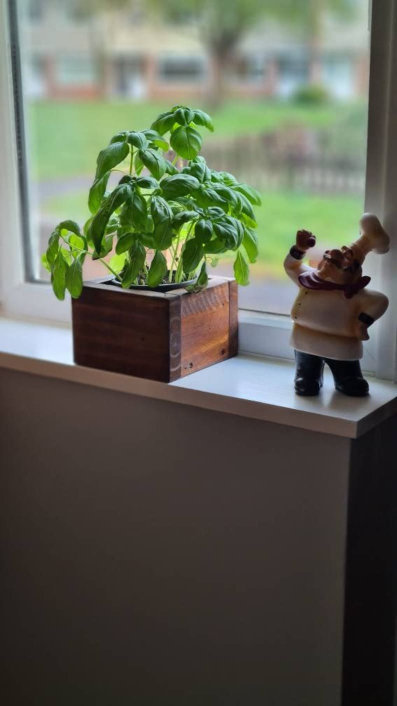 Rustic Wooden Herb Box Window Sill Planter Reclaimed Indoor Etsy UK