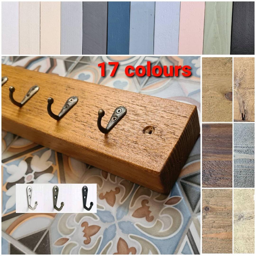 Ganchos para llaves de pared, llaveros de madera rústica ...