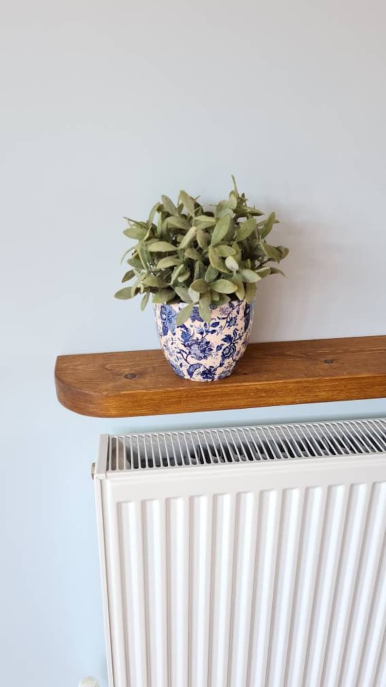 Rustic Floating Wooden Shelf Radiator Shelf Rounded Edges Etsy UK