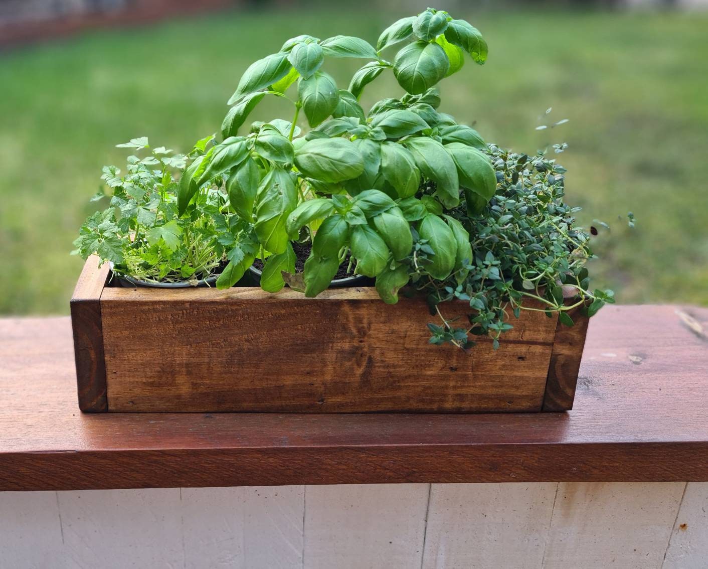 Rustic Wooden Herb Box Window Sill Planter Reclaimed Indoor Etsy UK