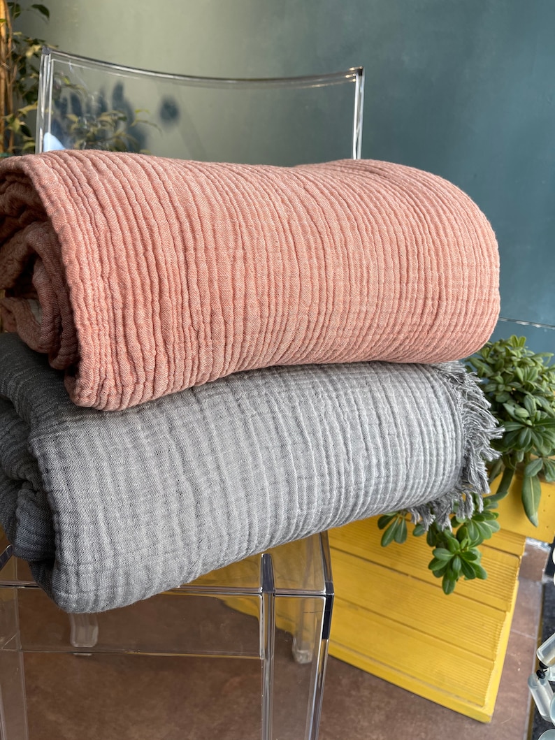 4 Layer Gauze Blanket Cotton Muslin Bedcover Gauze Throw Etsy