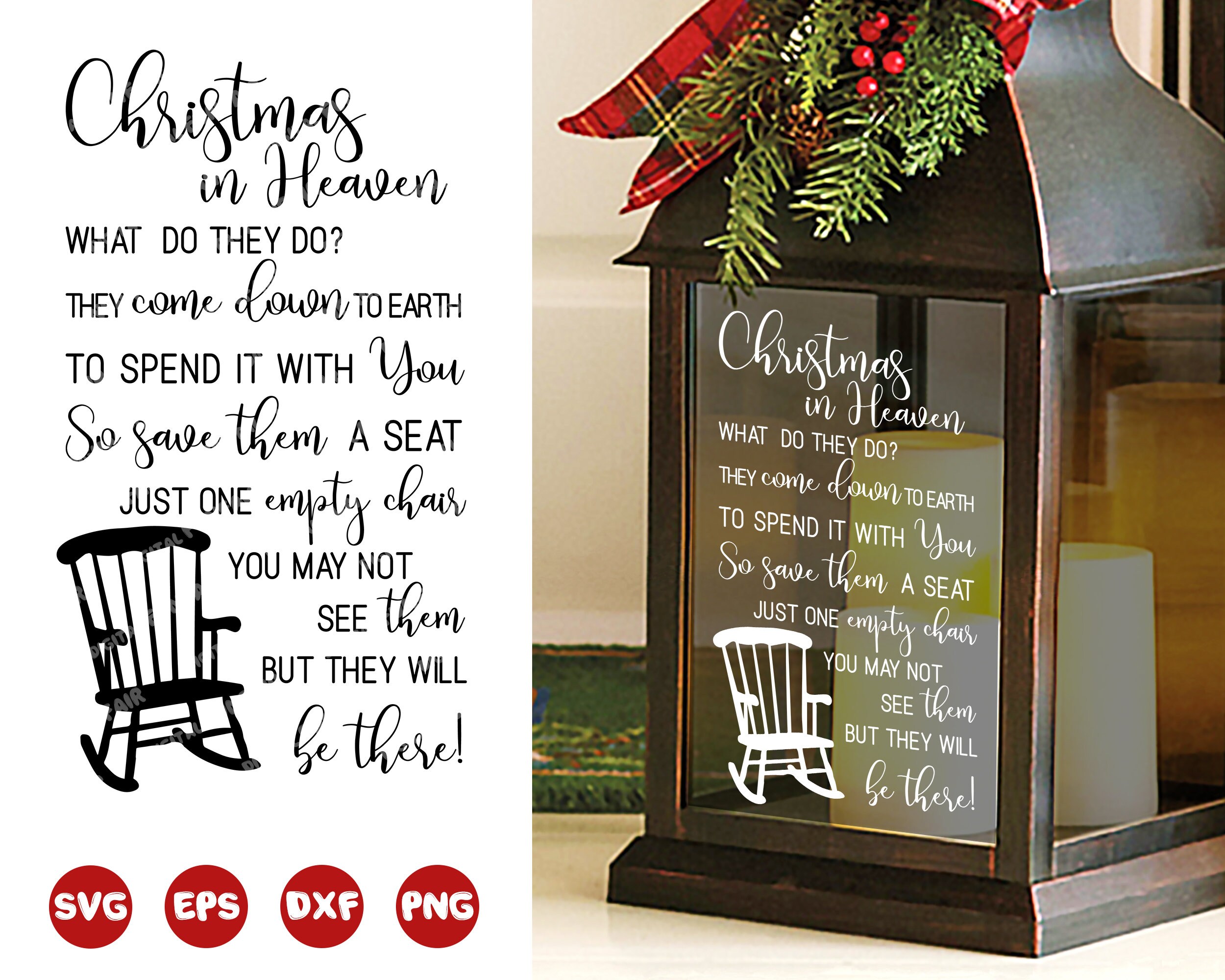 Christmas in Heaven SVG for Lantern Christmas Memorial - Etsy UK