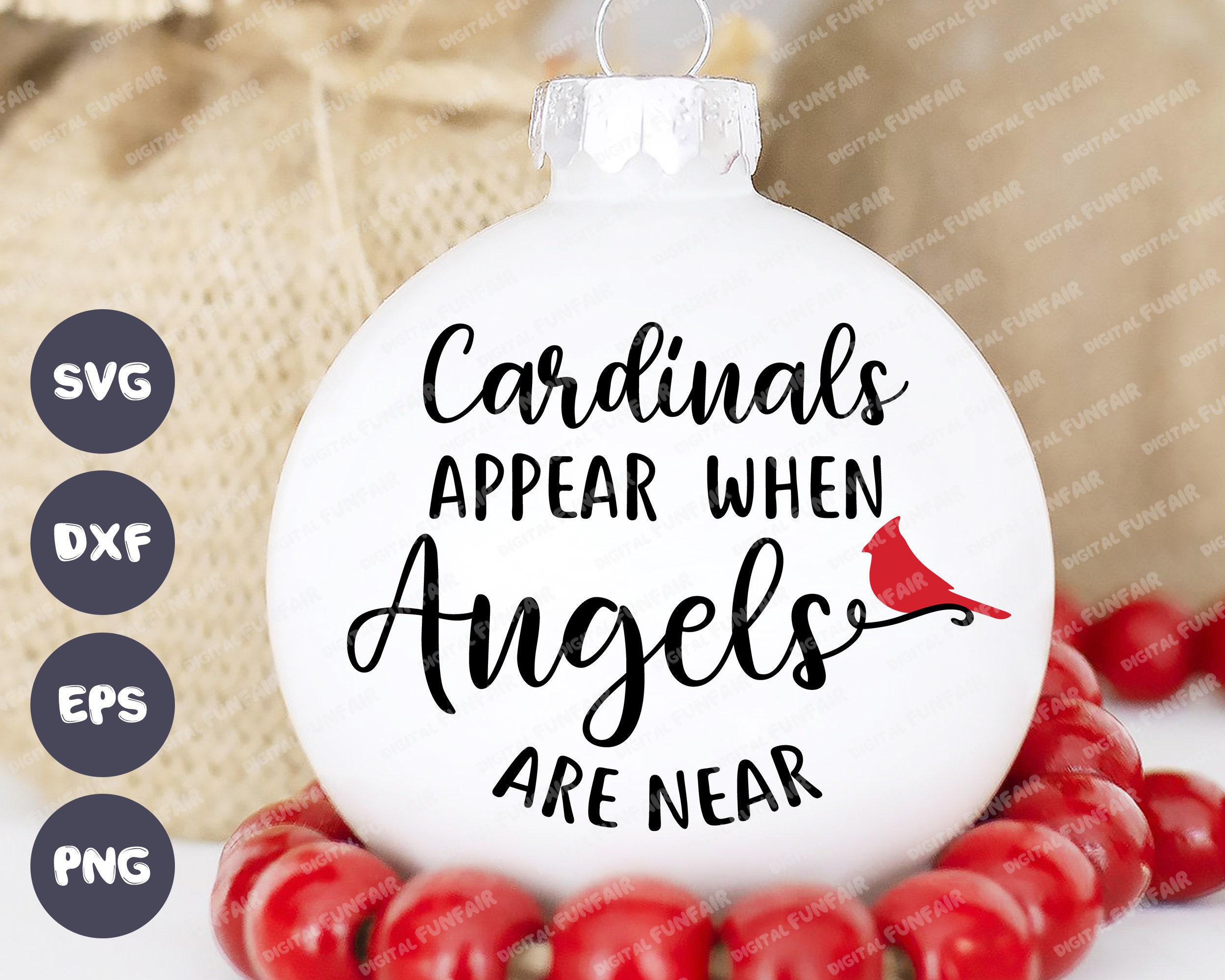 Cardinals Appear When Angels Are Near SVG Christmas Memorial - Etsy