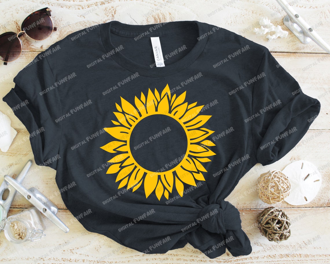 Sunflower SVG Sunflower monogram SVG Circle monogram SVG ...