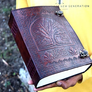 Large 600 Pages Leather Journal Tree of Life Journal Large Notebook Leather Diary Lined/Unlined Paper Vintage Leather Journal image 2