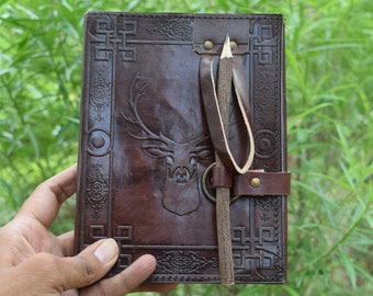 Handmade Leather Journal: Celtic Embossed Travel Sketchbook