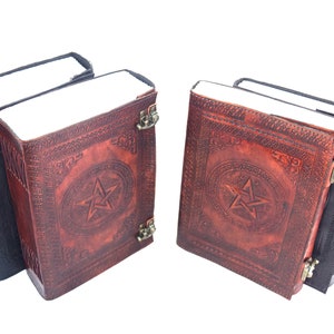 Personalized Leather Book of Shadows: Embossed Pentagram Journal image 8